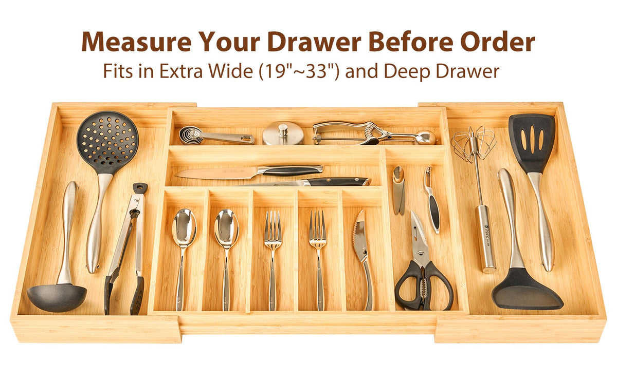 Umilife compartmentalized design keeps forks, spoons, and knives neatly separated.