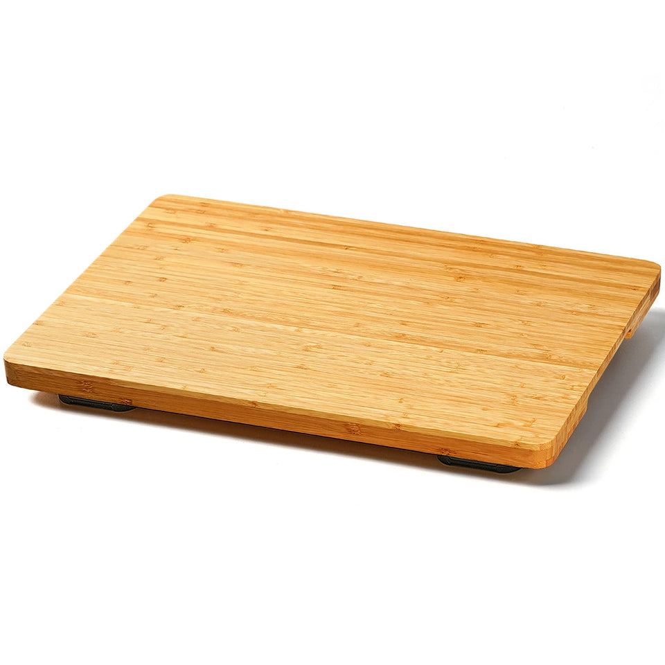 Umilife cutting board on Breville oven top view showing a stable prep surface