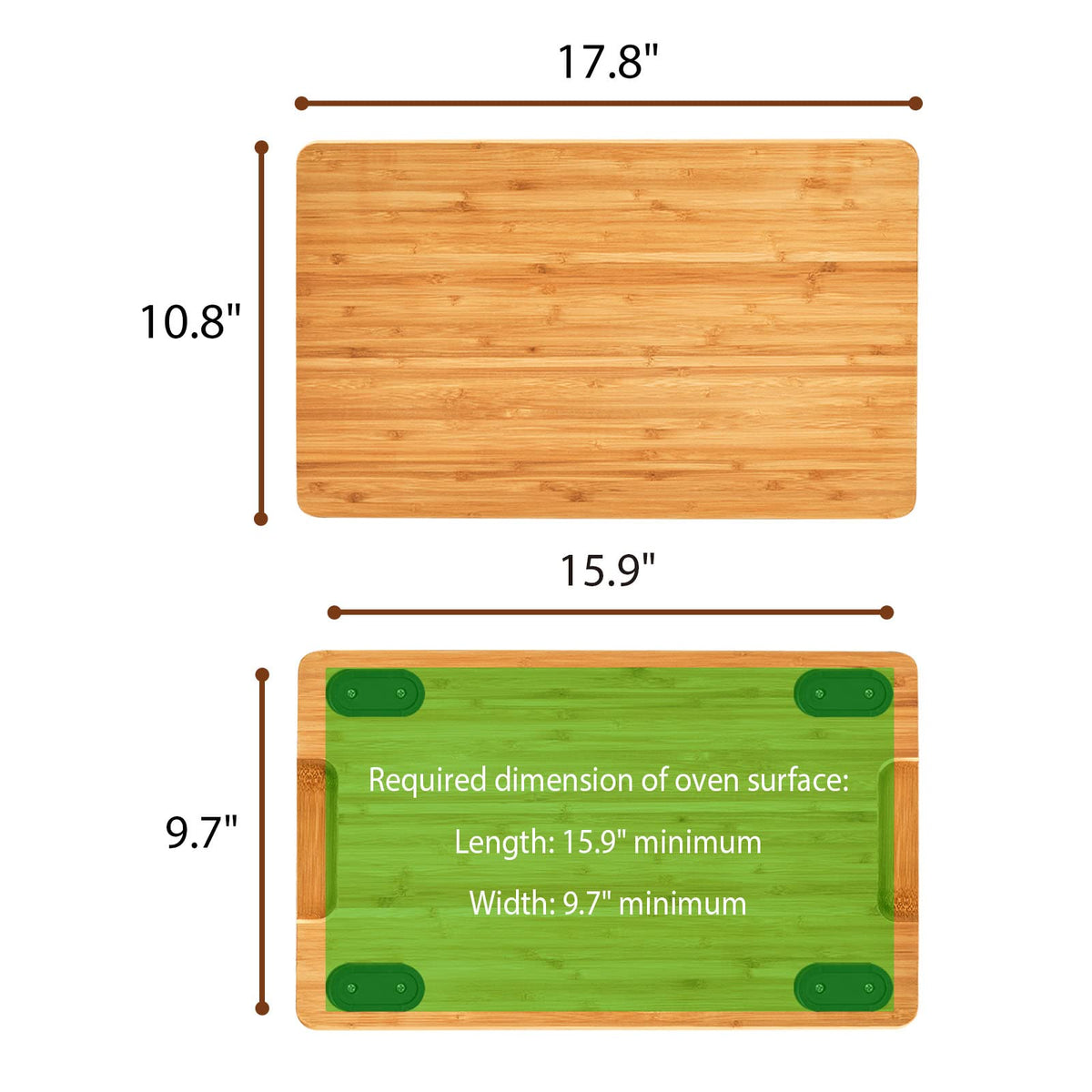 Umilife cutting board on Breville oven top dimension check for fit