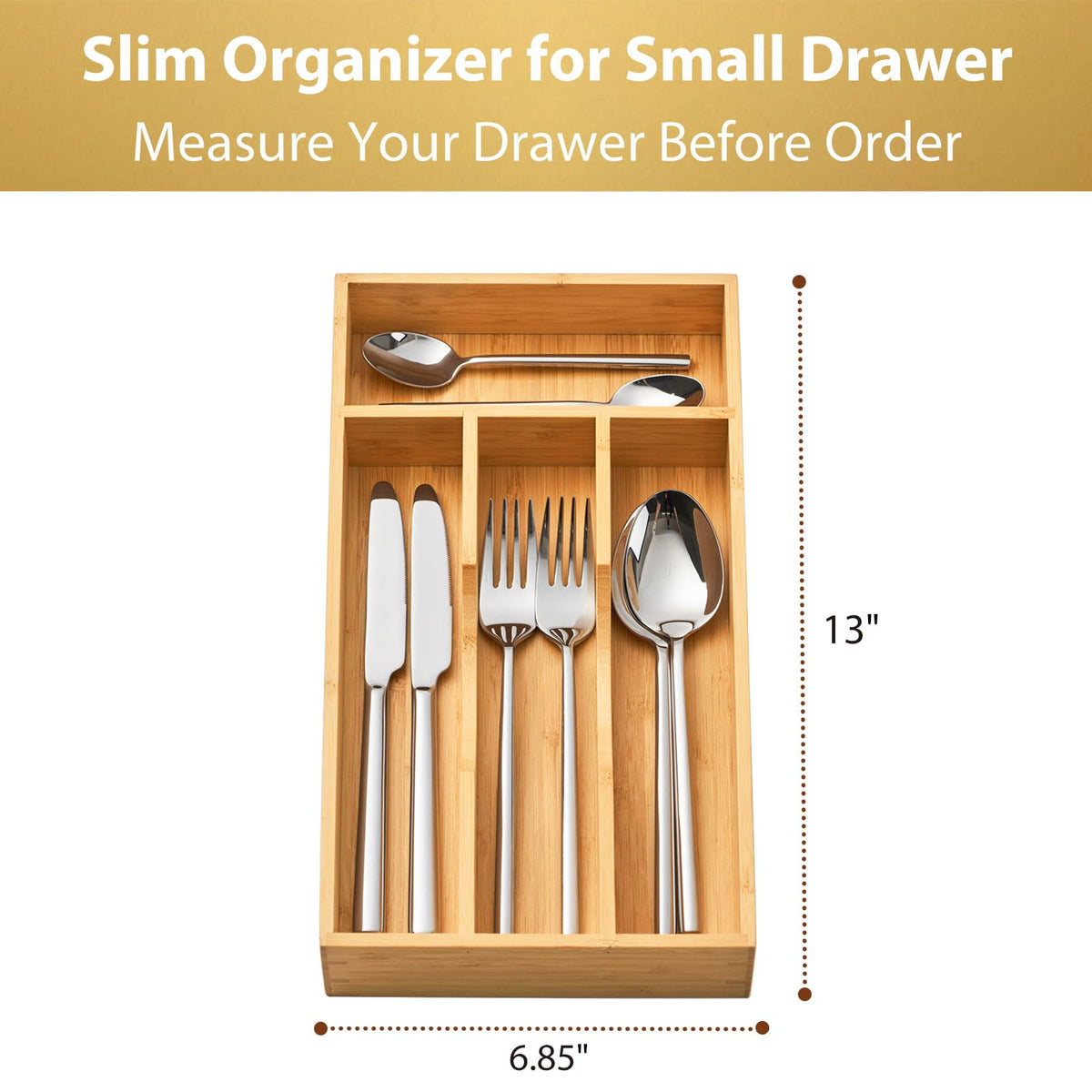 Umilife easy-clean bamboo organizer; wipe with a damp cloth to maintain the finish.