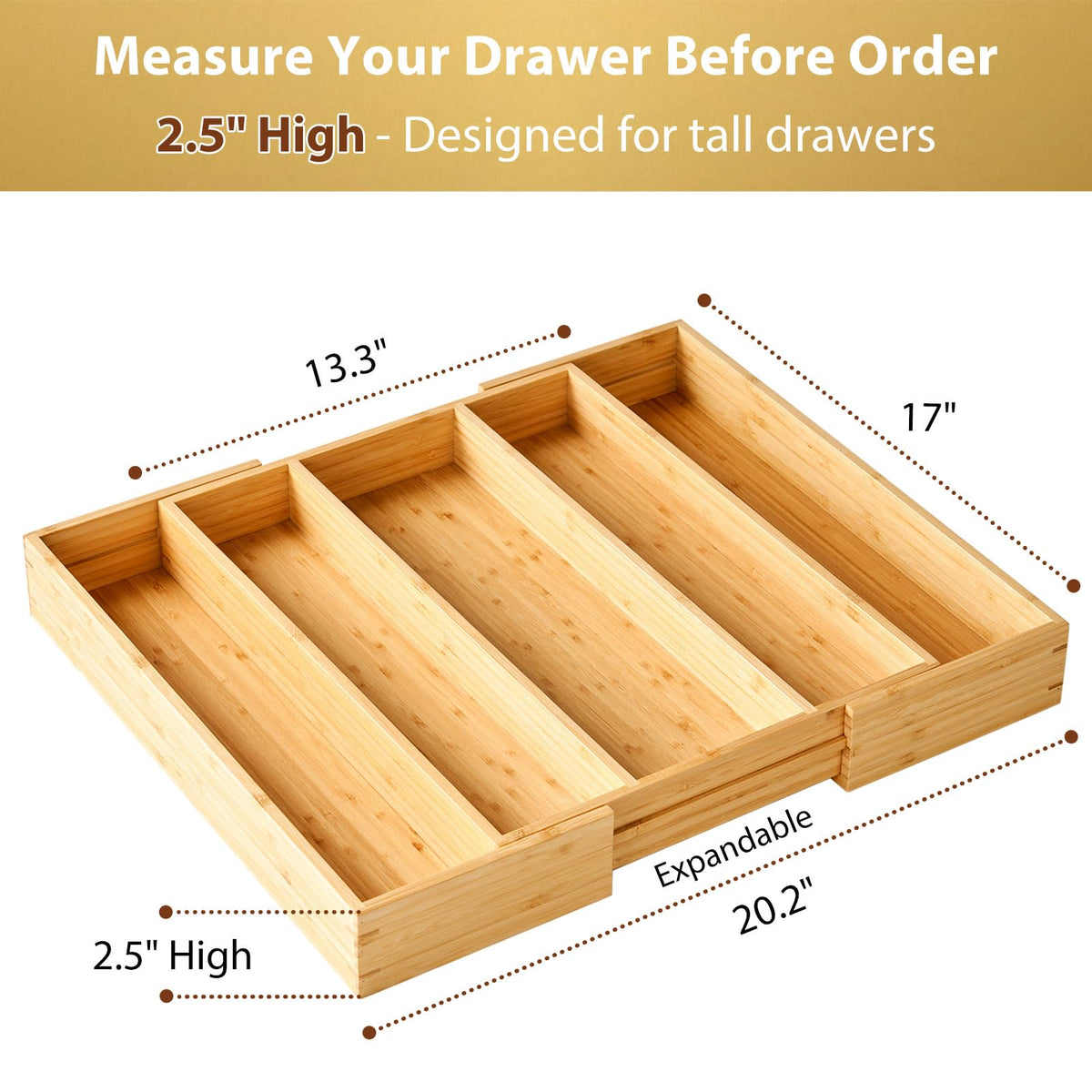 Umilife silverware tray; keeps utensils organized and easy to access.
