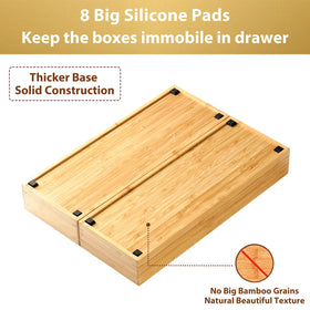 Umilife extra-deep box highlights durable bamboo construction with spacious compartments.