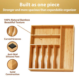 Umilife large drawer organizer with sturdy one-piece construction reduces wobble.
