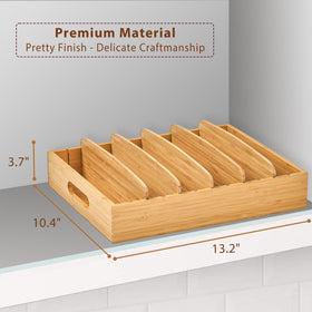 Umilife lid organizer with adjustable dividers for customizable compartments.
