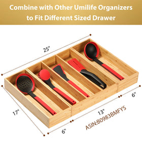 Umilife silicone feet stabilize the organizer and protect countertops during use.