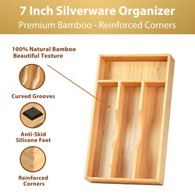 Umilife silverware tray fits compact drawers and prevents knives from sliding with sturdy dividers.