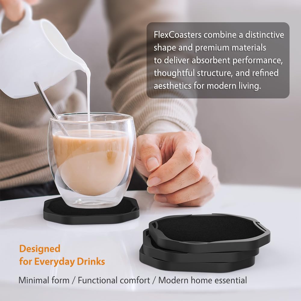 Umirro absorbent felt coaster soaking condensation from drinks.