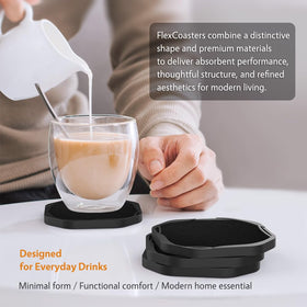 Umirro absorbent felt coaster soaking condensation from drinks.