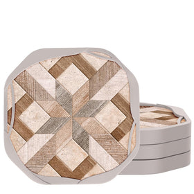 Umirro absorbent felt coasters, 4-inch brown, protect surfaces by soaking up moisture.
