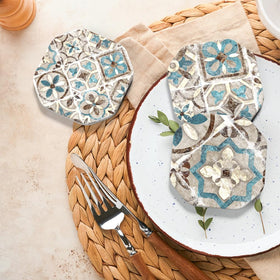 Umirro mandala design coaster close-up showing absorbent ceramic surface.