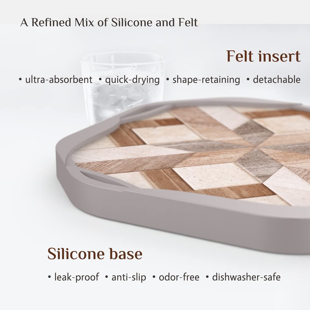 Umirro hybrid silicone and felt with non-slip base keeps drinks steady.