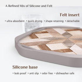 Umirro hybrid silicone and felt with non-slip base keeps drinks steady.