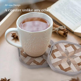 Umirro octagon design coaster showcases rustic style and grip.