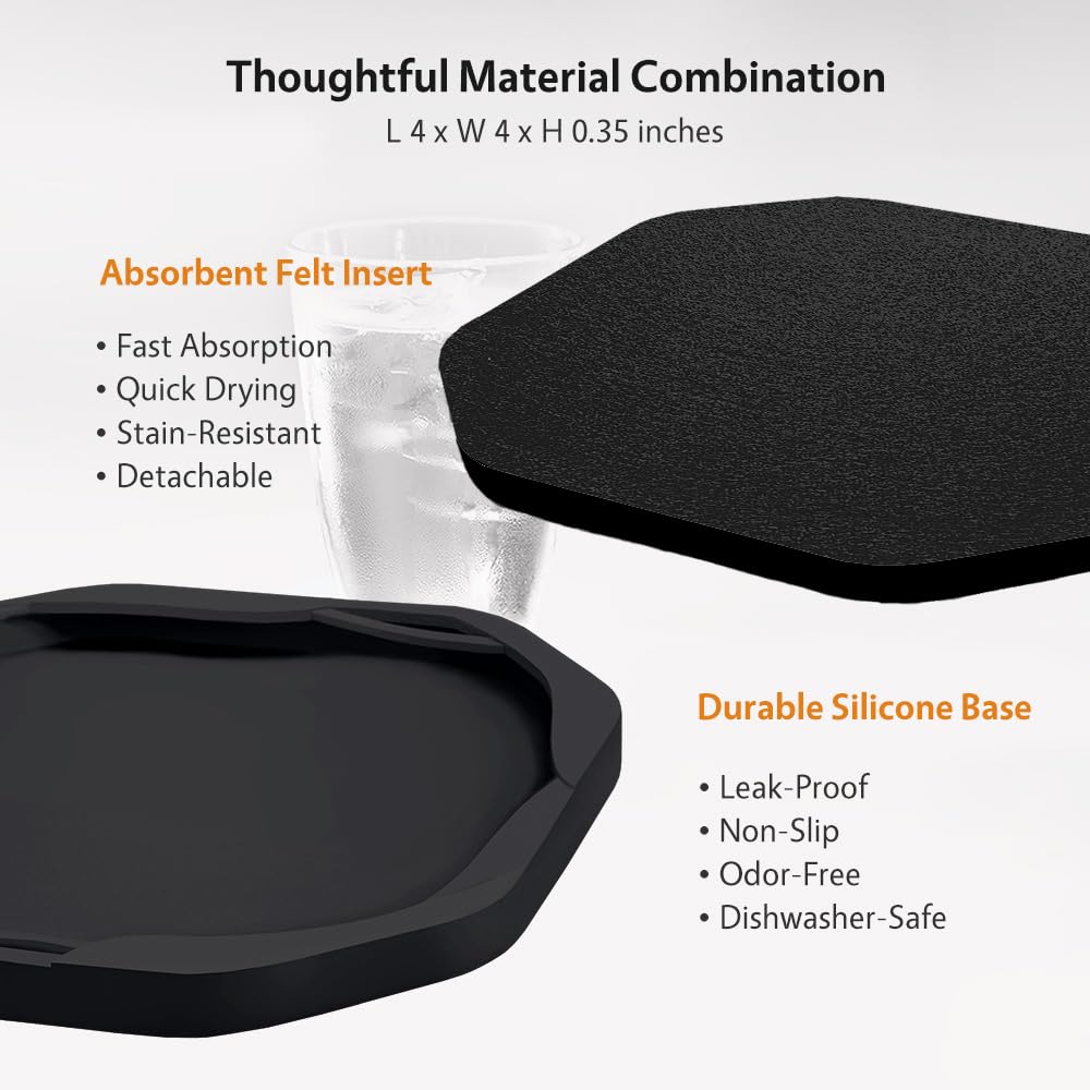 Umirro silicone base protects surfaces from spills and water rings.