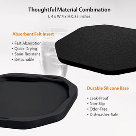 Umirro silicone base protects surfaces from spills and water rings.