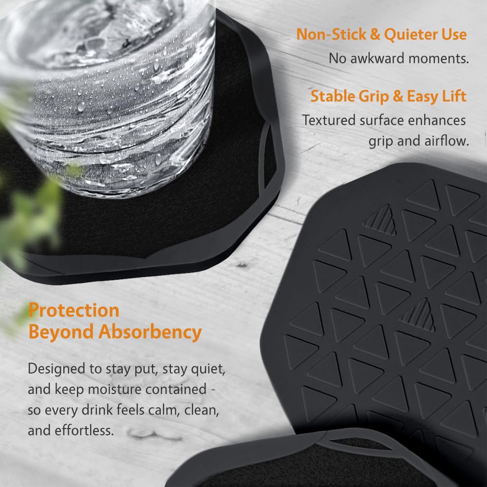 Umirro stable grip keeps coasters steady and easy to lift.