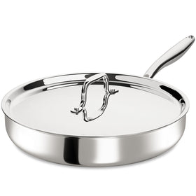 Umite Chef 12-inch tri-ply pan with lid for precise searing and moisture retention.