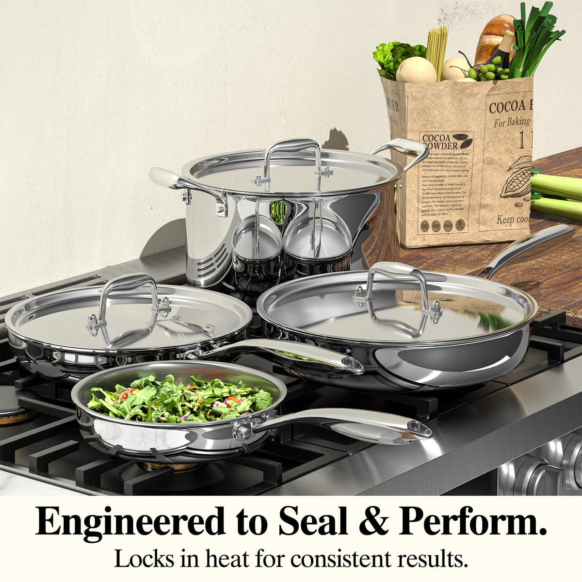 Umite Chef 10-inch pan with lid for moisture retention and finishing
