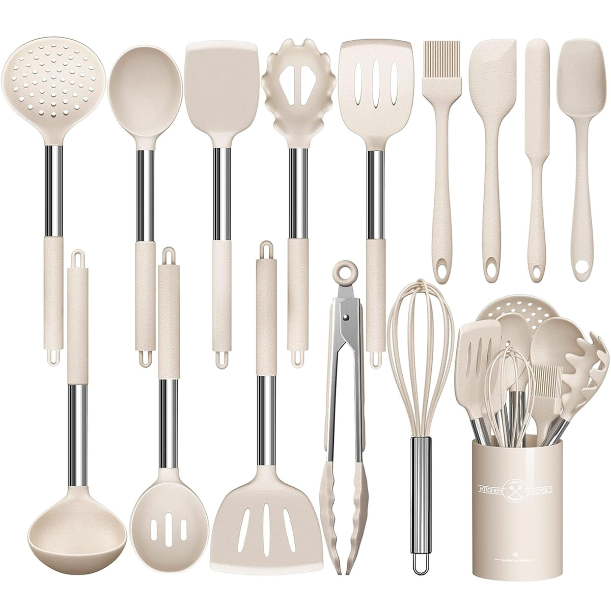 Umite Chef 15-piece utensil set with spatula for versatile nonstick cooking.