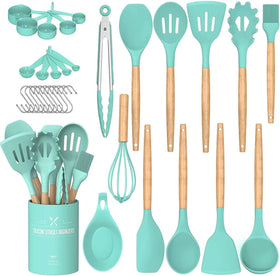 Umite Chef 24-piece silicone utensils set with silicone heads for nonstick cookware and safety.