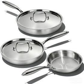 Umite Chef 3-pcs stainless pan set showing even heat for searing