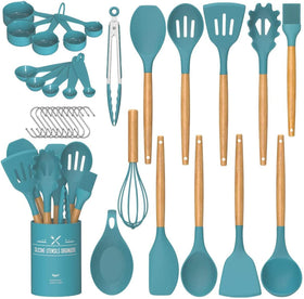 Umite Chef 33-piece utensils set on holder for organized kitchen prep