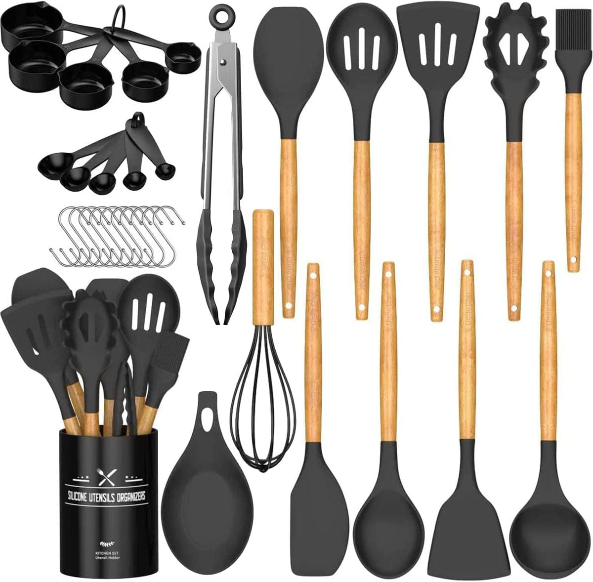 Umite Chef 33pc utensil set with holder for organized kitchen storage