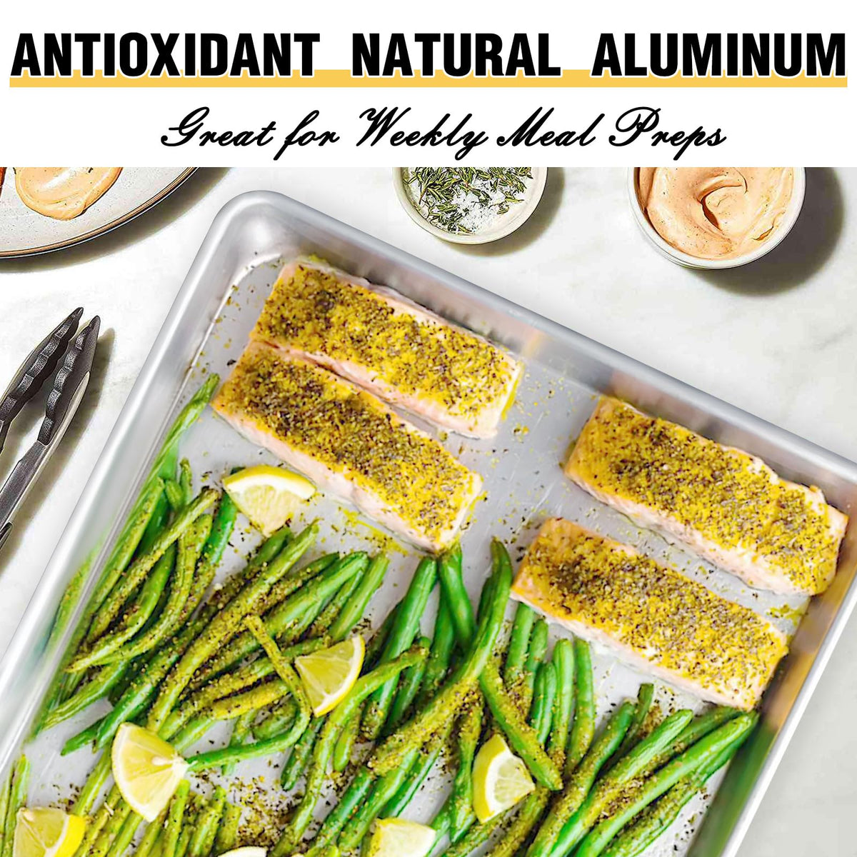 Umite Chef baking sheet up to 500F prevents warping during roasting.