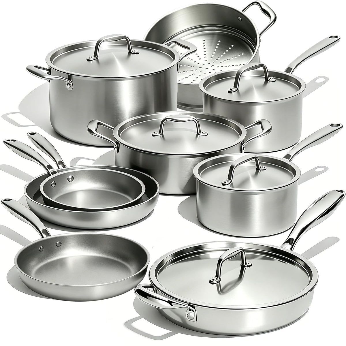 Umite Chef 5-Ply 14-piece set overview for superior heating and professional results.