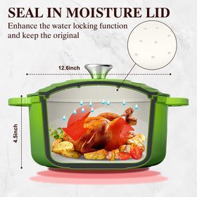 Umite Chef Dutch oven lid seals moisture for tender, flavorful results