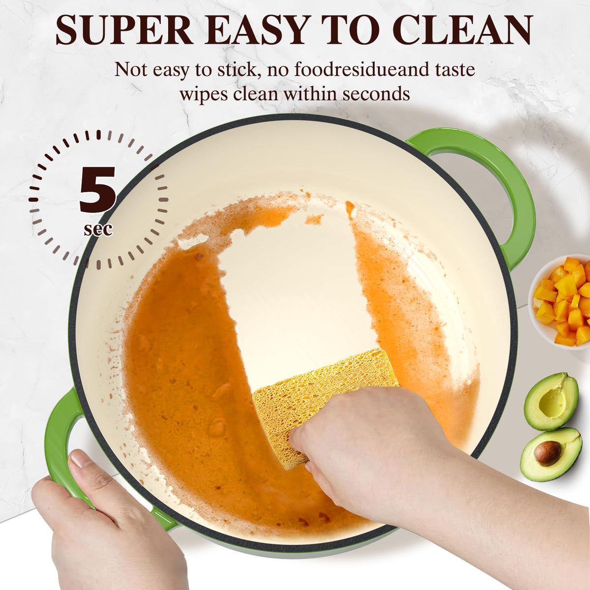Umite Chef pot features wide stainless handles for easy grip with mitts