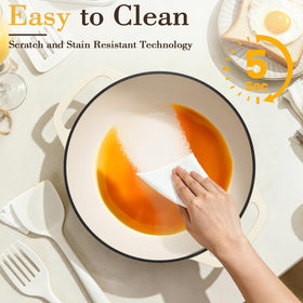 Umite Chef enamel resists stains for quick cleanup after meals
