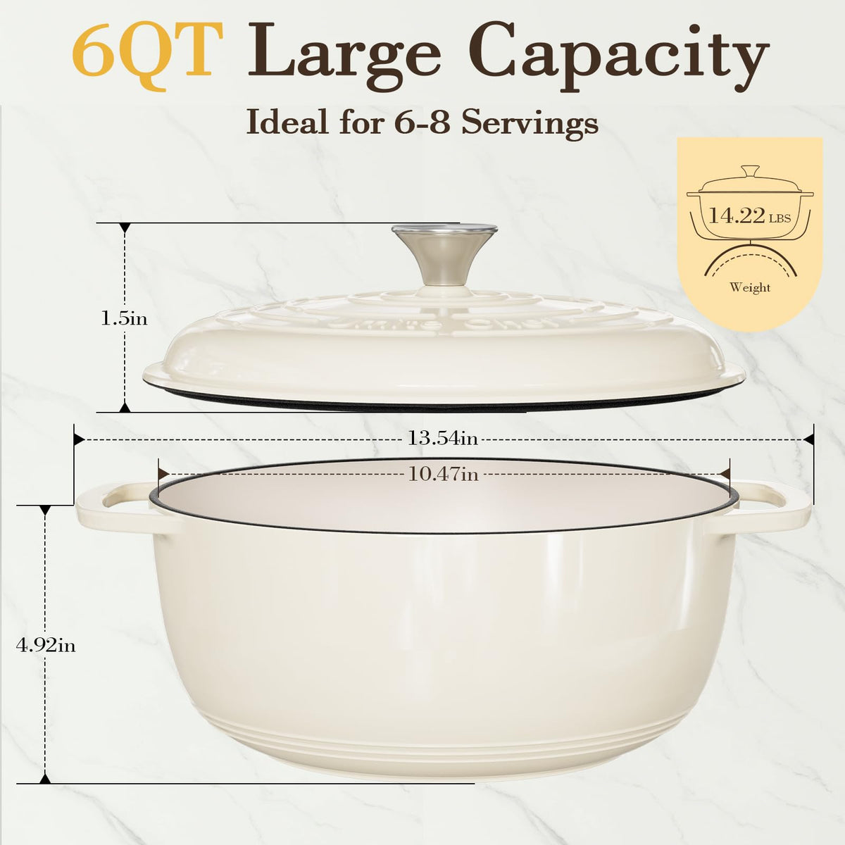 Umite Chef 6QT Dutch oven is induction-ready for versatile cooking