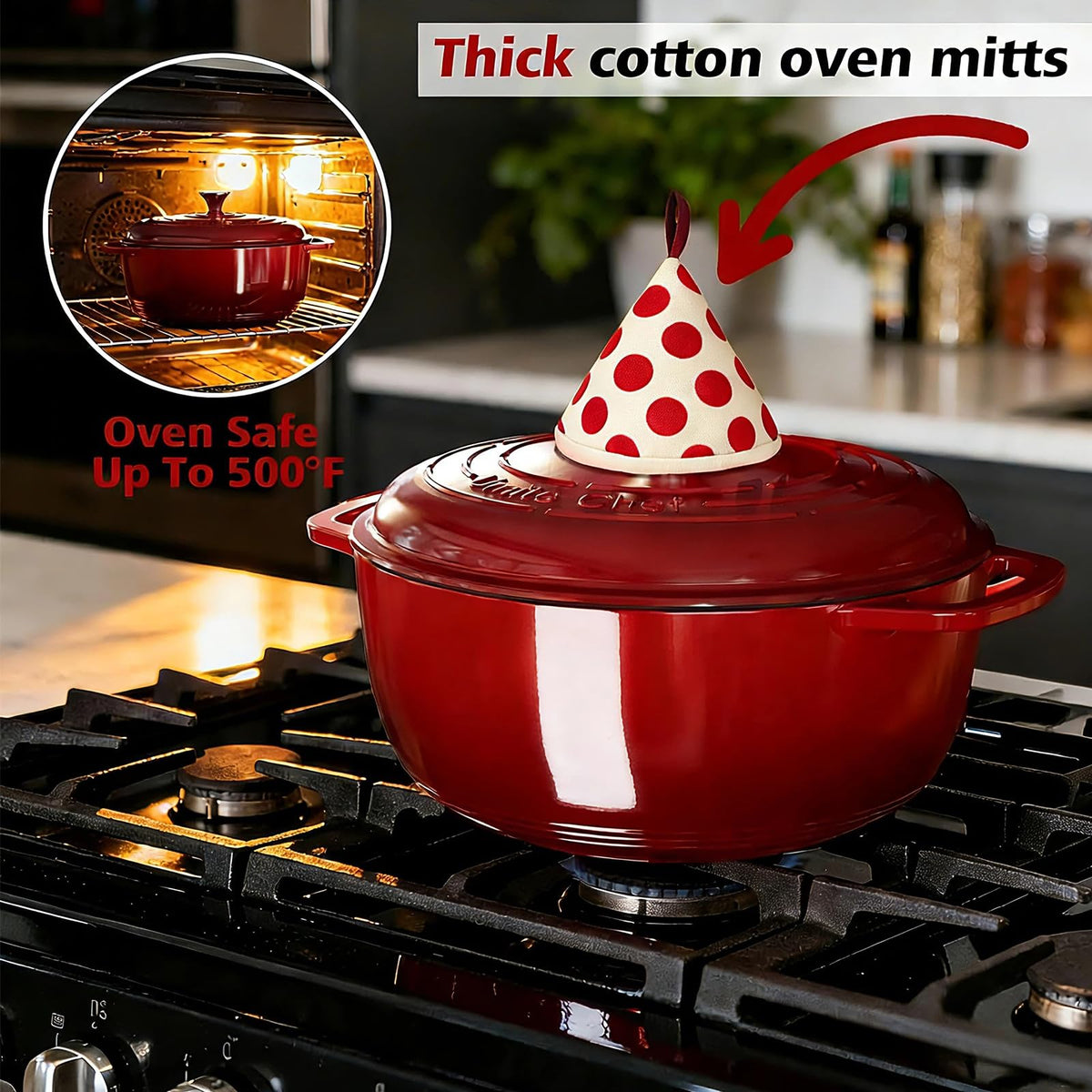 Umite Chef interior enamel close-up shows smooth easy-clean surface