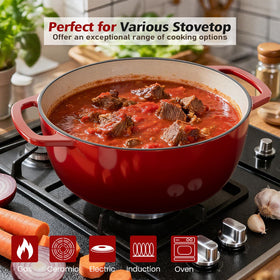 Umite Chef 6QT with lid on highlights tight seal for moisture retention