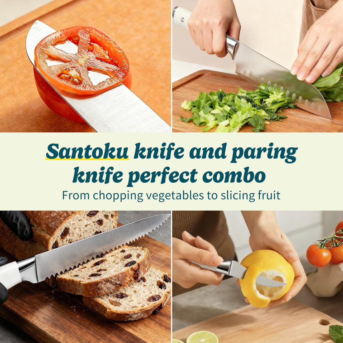 Umite Chef 7-inch Santoku Knife for versatile chopping and precise mincing