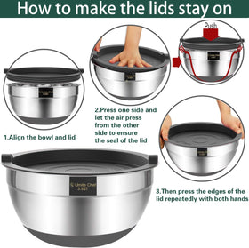 Umite Chef airtight BPA-free lids keep ingredients fresh and organized.