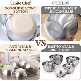 Umite Chef airtight lids and size labels help keep ingredients fresh and organized.