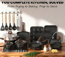 Umite Chef Bakelite handles stay cool for safe, comfortable grip