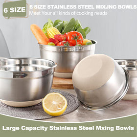 Umite Chef bowls with non-slip silicone bottoms stay steady while whisking.