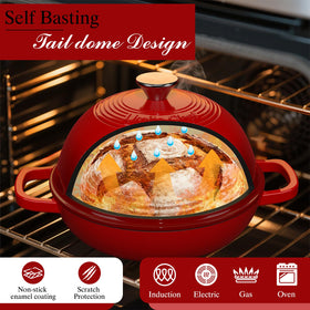 Umite Chef bread-baking Dutch oven creates a moisture-rich steam environment.