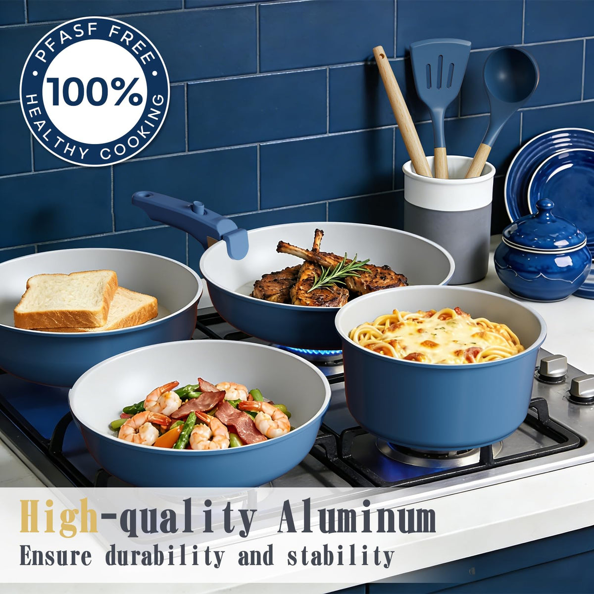 Umite Chef ceramic nonstick coating allows easy food release and cleanup
