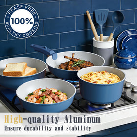 Umite Chef ceramic nonstick coating allows easy food release and cleanup