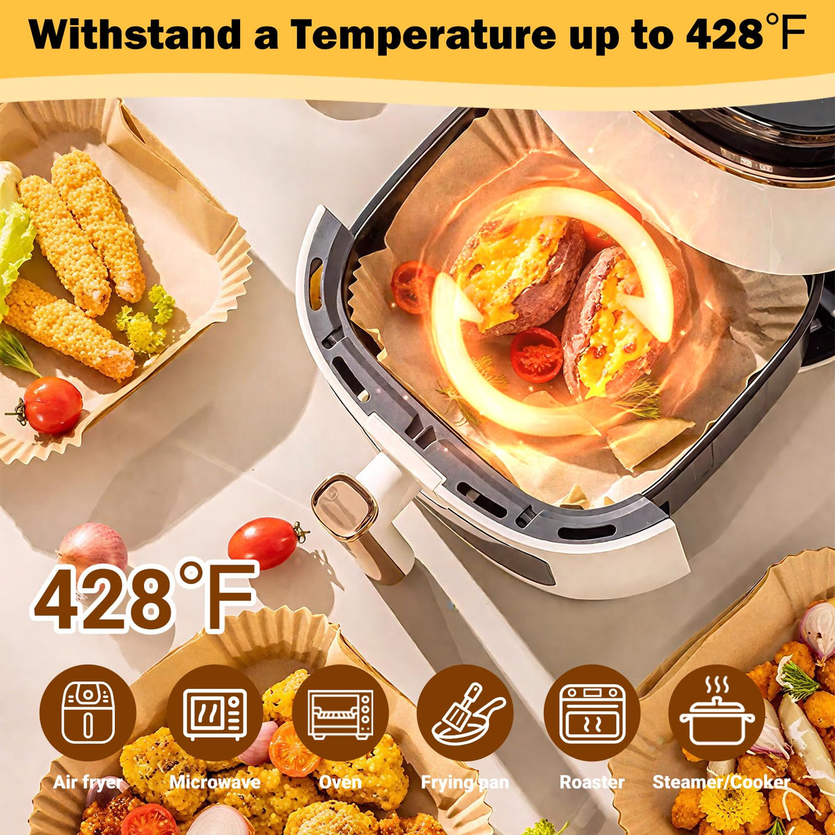 Umite Chef 5-8qt compatible liners fit most air fryers