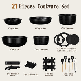 Umite Chef detachable handle clip-on-off, space-saving for RV and small kitchens.