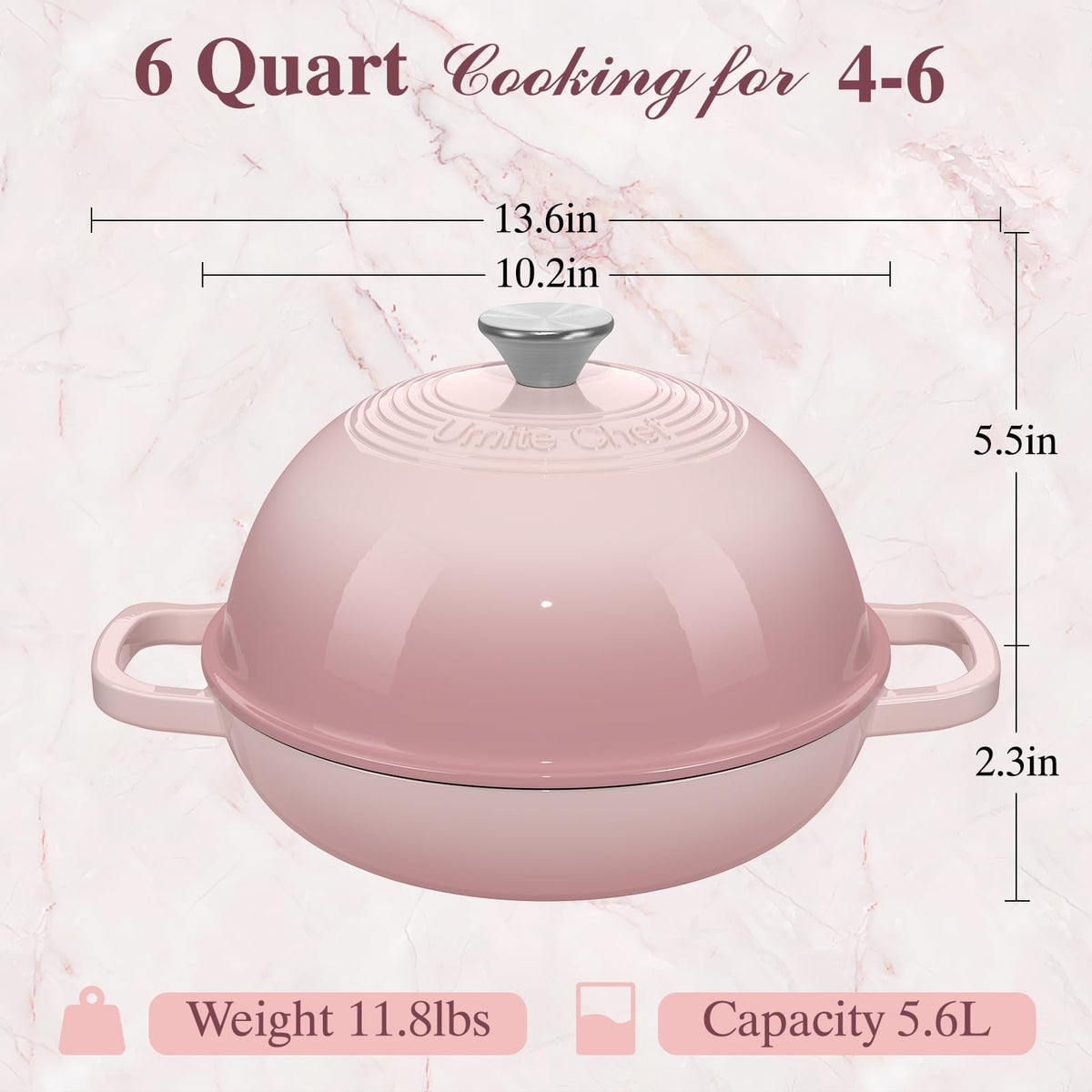 Umite Chef dish-to-table ready pot transitions from oven to table.