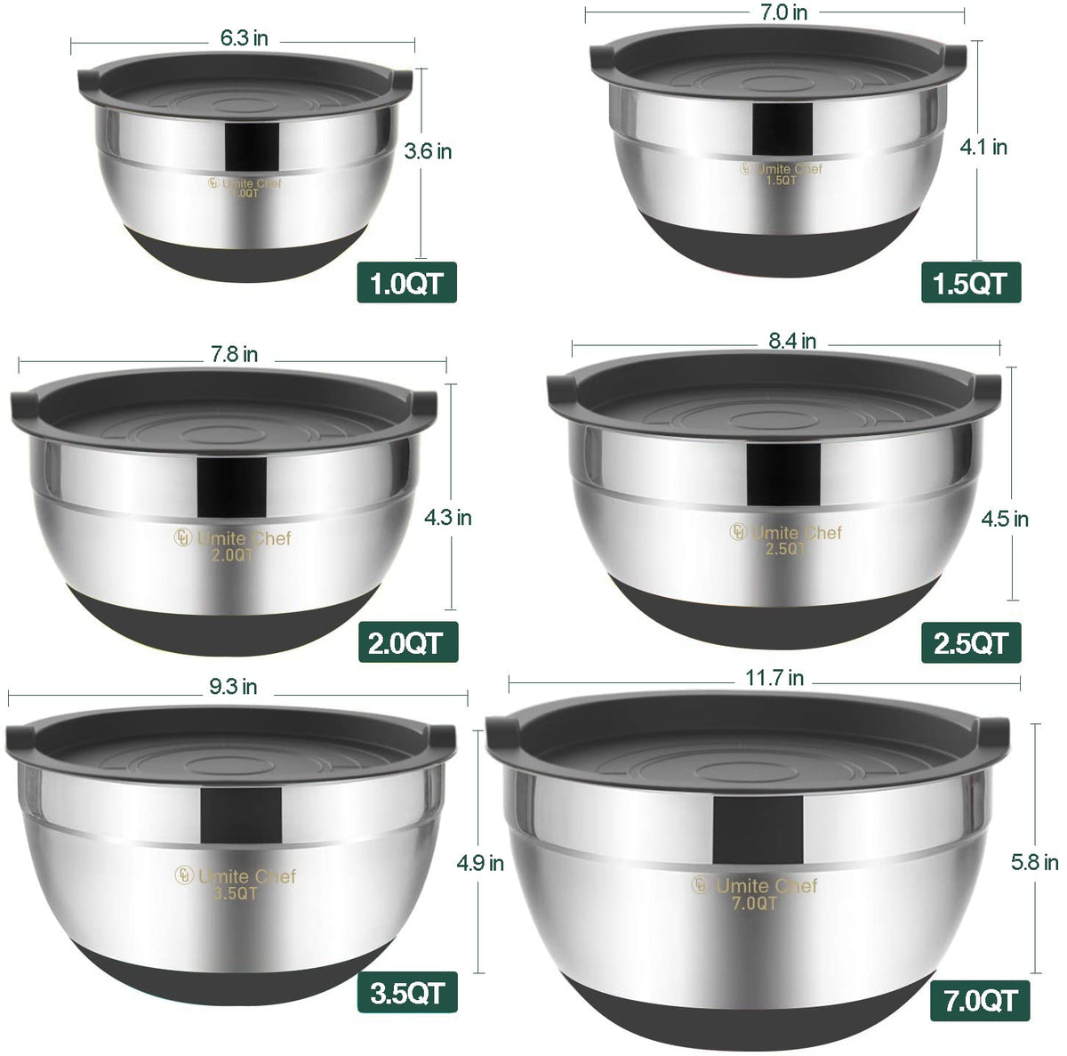Umite Chef bowls are dishwasher safe for easy cleanup.