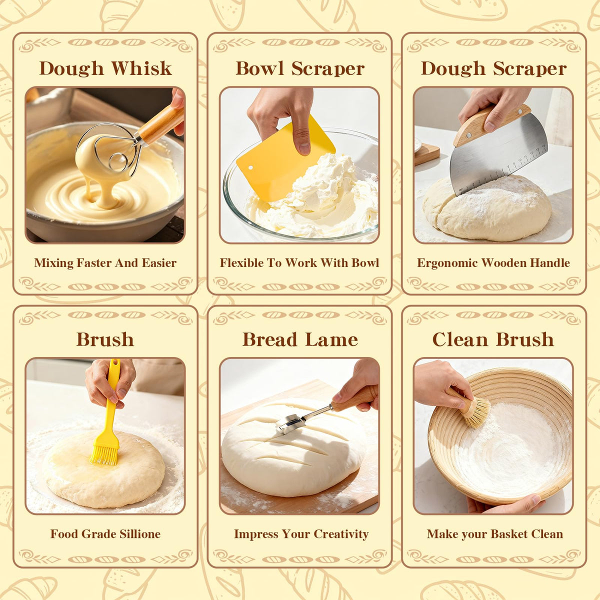 Umite Chef dough scrapers for shaping and transferring dough