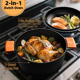 Umite Chef dual handles offer secure grip for oven, grill, or campfire.