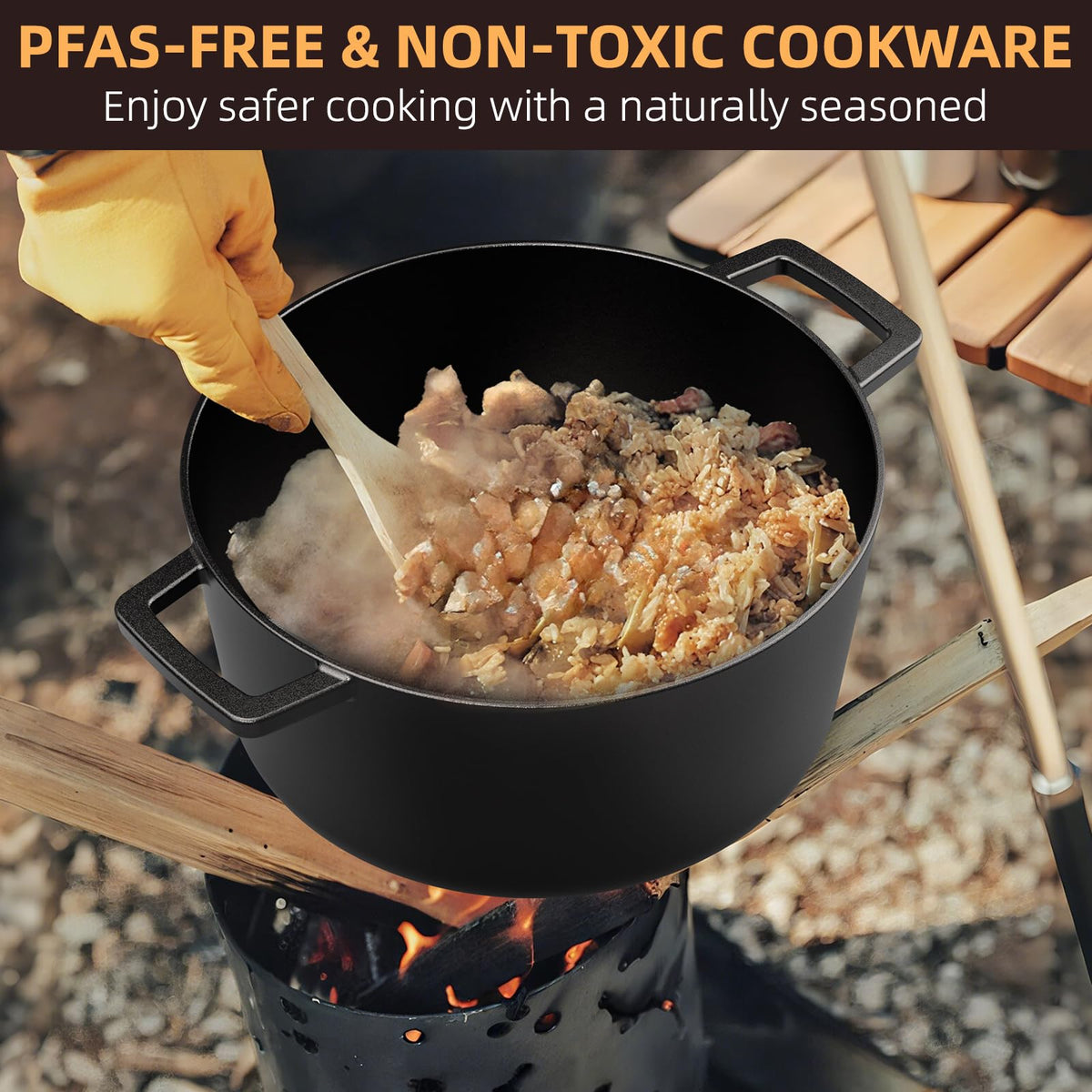 Umite Chef durable cast iron with wide loops for safe handling